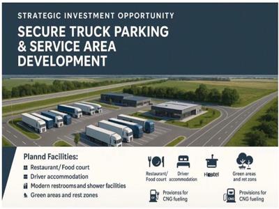 Teren  direct la autostrada  A1 Timisoara -Arad. PUZ pentru  parcare securizata pentru camioane si servicii conexe.